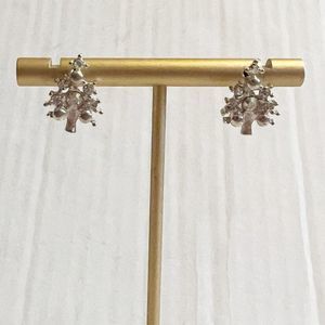 Silver Christmas Tree Studs Earrings